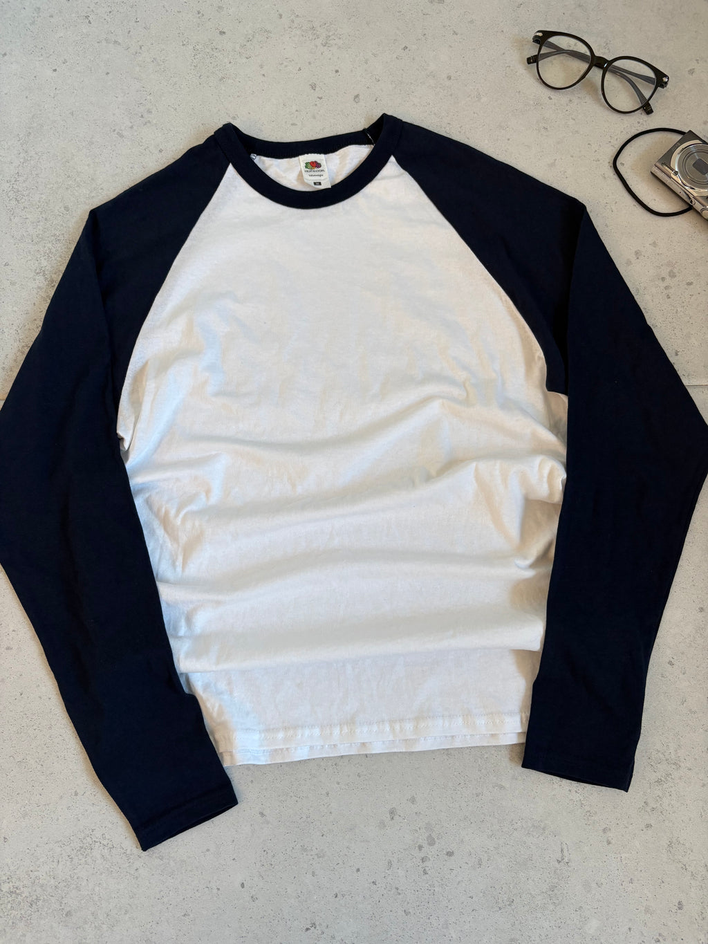 longsleeve granatowo biały