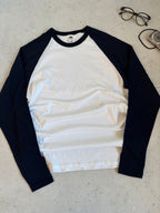 longsleeve granatowo biały